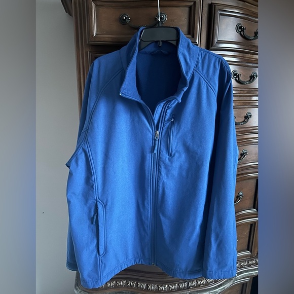 Blue Full Zip Softshell Jacket Fleece Lined Men's Size XL - Picture 2 of 5
